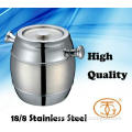 18/8 Stainless Steel Double Wall Ice Bucket With Cover / Knob Handle